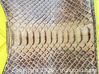 MaxSold Auction: Brown Snake-Embossed Leather Shoulder/Crossbody Handbag - Las Vegas (Nevada, USA) PARTNER MANAGED Estate Sale Online Auction - Argent Star Court