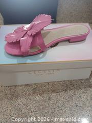 MaxSold Auction: Cecelia New York Hot Pink Leather Slide Sandals, Size 7.5 - Las Vegas (Nevada, USA) PARTNER MANAGED Estate Sale Online Auction - Argent Star Court
