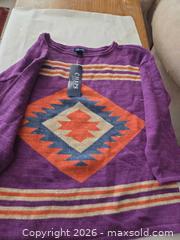 MaxSold Auction: Chaps Purple Southwestern Aztec Cotton 3/4 Sleeve Top, L - Las Vegas (Nevada, USA) PARTNER MANAGED Estate Sale Online Auction - Argent Star Court
