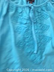 MaxSold Auction: Chaps Turquoise Cotton Blend Blouse / Peasant Top, Size S - Las Vegas (Nevada, USA) PARTNER MANAGED Estate Sale Online Auction - Argent Star Court