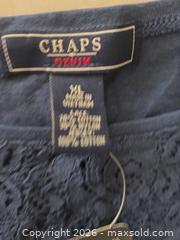 MaxSold Auction: Chaps XL Navy Lace Overlay Short Sleeve Cotton Top - Las Vegas (Nevada, USA) PARTNER MANAGED Estate Sale Online Auction - Argent Star Court