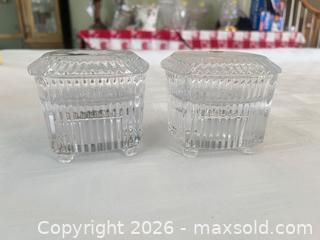 MaxSold Auction: Clear Pressed Glass Jewelry/Trinket Box Pair, About 4.5 in - Las Vegas (Nevada, USA) PARTNER MANAGED Estate Sale Online Auction - Argent Star Court