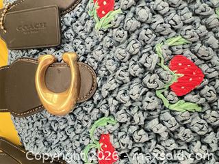 MaxSold Auction: Coach Blue Crocheted Raffia Tote with Embroidered Strawberries - Las Vegas (Nevada, USA) PARTNER MANAGED Estate Sale Online Auction - Argent Star Court