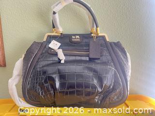 MaxSold Auction: Coach Dark Brown Embossed Croc & Ostrich-Accent Satchel - Las Vegas (Nevada, USA) PARTNER MANAGED Estate Sale Online Auction - Argent Star Court