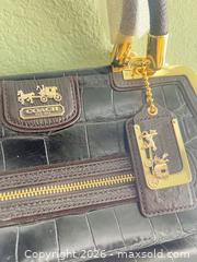 MaxSold Auction: Coach Dark Brown Embossed Croc & Ostrich-Accent Satchel - Las Vegas (Nevada, USA) PARTNER MANAGED Estate Sale Online Auction - Argent Star Court