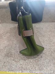 MaxSold Auction: Coach Medium Leather Tote, Beige/Taupe & Green, Gold-Tone - Las Vegas (Nevada, USA) PARTNER MANAGED Estate Sale Online Auction - Argent Star Court