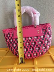 MaxSold Auction: Coach Pink & Green Woven Leather Small Handbag - Las Vegas (Nevada, USA) PARTNER MANAGED Estate Sale Online Auction - Argent Star Court