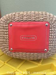 MaxSold Auction: Coach Woven Straw Raffia Tote with Leather Trim & Turn Lock - Las Vegas (Nevada, USA) PARTNER MANAGED Estate Sale Online Auction - Argent Star Court