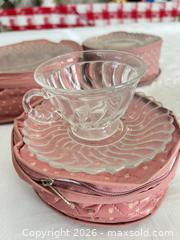 MaxSold Auction: Crystal Swirl Glass Dessert Plates & Tea/Coffee Cups with Pink Case - Las Vegas (Nevada, USA) PARTNER MANAGED Estate Sale Online Auction - Argent Star Court