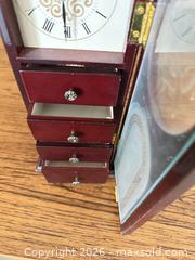 MaxSold Auction: Dark Cherry Wood Mantel/Tabletop Clock with Jewelry Drawers - Las Vegas (Nevada, USA) PARTNER MANAGED Estate Sale Online Auction - Argent Star Court