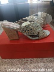 MaxSold Auction: Donald J Pliner Kid Suede Heeled Mule Sandal Size 7.5 - Las Vegas (Nevada, USA) PARTNER MANAGED Estate Sale Online Auction - Argent Star Court