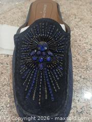 MaxSold Auction: Donald J Pliner Navy Suede Jeweled Mules Size 7 - Las Vegas (Nevada, USA) PARTNER MANAGED Estate Sale Online Auction - Argent Star Court