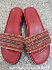 MaxSold Auction: Donald J Pliner Red Woven Slide Sandals, Size 7.5 M - Las Vegas (Nevada, USA) PARTNER MANAGED Estate Sale Online Auction - Argent Star Court