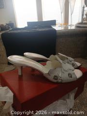 MaxSold Auction: Donald J Pliner Silver Mules/Heeled Sandal US 7.5 - Las Vegas (Nevada, USA) PARTNER MANAGED Estate Sale Online Auction - Argent Star Court