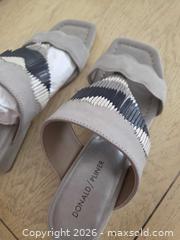 MaxSold Auction: Donald J Pliner Slide Sandals Heels US 7.5 Gray Taupe - Las Vegas (Nevada, USA) PARTNER MANAGED Estate Sale Online Auction - Argent Star Court