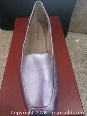 MaxSold Auction: Donald J Pliner Violet/Lavender Metallic Leather Loafers 7.5M - Las Vegas (Nevada, USA) PARTNER MANAGED Estate Sale Online Auction - Argent Star Court