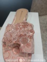 MaxSold Auction: Donald Pliner Salmon Brocade Embellished Slide Mule US 7.5 - Las Vegas (Nevada, USA) PARTNER MANAGED Estate Sale Online Auction - Argent Star Court