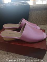 MaxSold Auction: Donald Pliner Violet Satin Mule/Slide Size 7.5 - Las Vegas (Nevada, USA) PARTNER MANAGED Estate Sale Online Auction - Argent Star Court