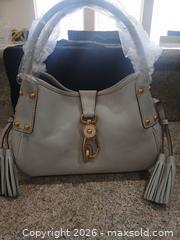 MaxSold Auction: Dooney & Bourke Ecru Leather Shoulder Bag with Logo Lock - Las Vegas (Nevada, USA) PARTNER MANAGED Estate Sale Online Auction - Argent Star Court