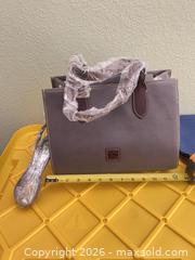 MaxSold Auction: Dooney & Bourke Gray/Taupe Leather Satchel Tote - Las Vegas (Nevada, USA) PARTNER MANAGED Estate Sale Online Auction - Argent Star Court