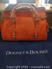 MaxSold Auction: Dooney & Bourke Orange Leather Satchel/Tote - Las Vegas (Nevada, USA) PARTNER MANAGED Estate Sale Online Auction - Argent Star Court