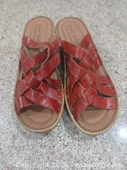 MaxSold Auction: Josef Seibel Red Leather Slide Sandal EU 38 - Las Vegas (Nevada, USA) PARTNER MANAGED Estate Sale Online Auction - Argent Star Court