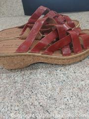 MaxSold Auction: Josef Seibel Red Leather Slide Sandal EU 38 - Las Vegas (Nevada, USA) PARTNER MANAGED Estate Sale Online Auction - Argent Star Court