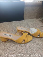 MaxSold Auction: Karl Lagerfeld Yellow Suede Mule Block Heel US 7.5 - Las Vegas (Nevada, USA) PARTNER MANAGED Estate Sale Online Auction - Argent Star Court