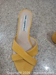 MaxSold Auction: Karl Lagerfeld Yellow Suede Mule Block Heel US 7.5 - Las Vegas (Nevada, USA) PARTNER MANAGED Estate Sale Online Auction - Argent Star Court
