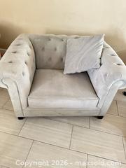 MaxSold Auction: Light Gray Chesterfield Tufted Armchair - Las Vegas (Nevada, USA) PARTNER MANAGED Estate Sale Online Auction - Argent Star Court