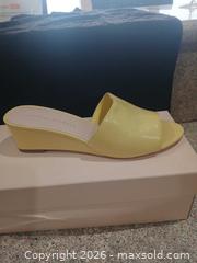 MaxSold Auction: Loeffler Randall Women's Limoncello Leather Wedge Slides, 7.5 - Las Vegas (Nevada, USA) PARTNER MANAGED Estate Sale Online Auction - Argent Star Court