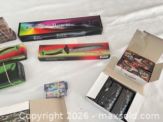 MaxSold Auction: Lot of 31+ Tactical, Bowie & Folding Cutters with Sheaths - Las Vegas (Nevada, USA) PARTNER MANAGED Estate Sale Online Auction - Argent Star Court