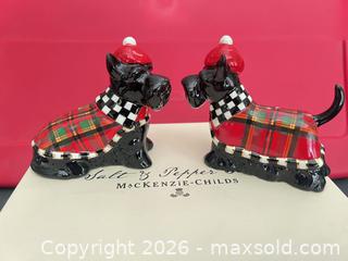 MaxSold Auction: Mackenzie-Childs Ceramic Tartan Checkerboard Salt & Pepper Shakers - Las Vegas (Nevada, USA) PARTNER MANAGED Estate Sale Online Auction - Argent Star Court