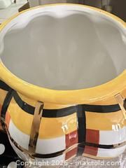 MaxSold Auction: MacKenzie-Childs Large Ceramic Cookie Jar Canister - Las Vegas (Nevada, USA) PARTNER MANAGED Estate Sale Online Auction - Argent Star Court