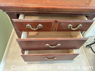 MaxSold Auction: Mahogany Finish 4-Drawer Chest with Brass-Tone Pulls - Las Vegas (Nevada, USA) PARTNER MANAGED Estate Sale Online Auction - Argent Star Court