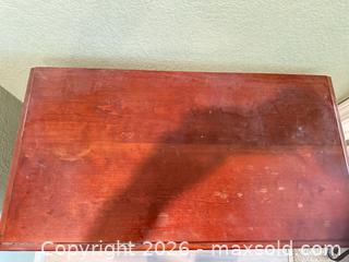 MaxSold Auction: Mahogany Finish 4-Drawer Chest with Brass-Tone Pulls - Las Vegas (Nevada, USA) PARTNER MANAGED Estate Sale Online Auction - Argent Star Court