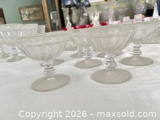 MaxSold Auction: Mixed Glassware: Goblets, Dessert Cups, Butter Dish, Cruet, Pair Candleholders - Las Vegas (Nevada, USA) PARTNER MANAGED Estate Sale Online Auction - Argent Star Court