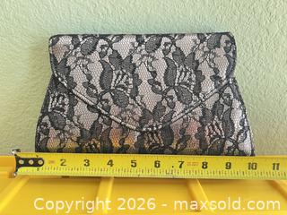 MaxSold Auction: Neiman Marcus Black & Gold Lace Overlay Clutch Crossbody - Las Vegas (Nevada, USA) PARTNER MANAGED Estate Sale Online Auction - Argent Star Court