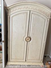 MaxSold Auction: Off-White Veneer Armoire / Wardrobe with Mirrored Doors - Las Vegas (Nevada, USA) PARTNER MANAGED Estate Sale Online Auction - Argent Star Court