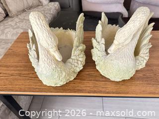 MaxSold Auction: Pair of Cream & White Resin Decorative Planters/Vases, Art Deco - Las Vegas (Nevada, USA) PARTNER MANAGED Estate Sale Online Auction - Argent Star Court