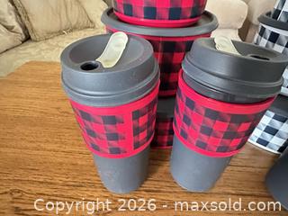 MaxSold Auction: Plastic Travel/Insulated Cups with Lids, Buffalo Check Patterns - Las Vegas (Nevada, USA) PARTNER MANAGED Estate Sale Online Auction - Argent Star Court