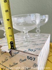 MaxSold Auction: Princess House Crystal Dessert Dishes, Etched Floral, Set of 4 - Las Vegas (Nevada, USA) PARTNER MANAGED Estate Sale Online Auction - Argent Star Court