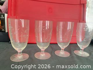 MaxSold Auction: Princess House Crystal Etched Floral Iced Tea Glasses (Set of 4) - Las Vegas (Nevada, USA) PARTNER MANAGED Estate Sale Online Auction - Argent Star Court