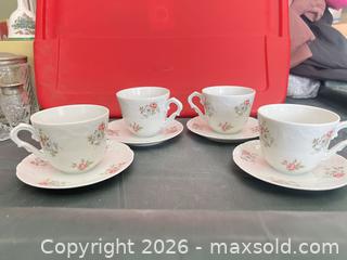 MaxSold Auction: Princess House Rose Garden Teacup and Saucer Set (4) - Las Vegas (Nevada, USA) PARTNER MANAGED Estate Sale Online Auction - Argent Star Court