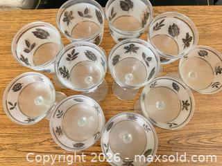 MaxSold Auction: Set of 10–12 Frosted White Coupe Champagne Glasses with Silver Trim - Las Vegas (Nevada, USA) PARTNER MANAGED Estate Sale Online Auction - Argent Star Court