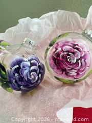 MaxSold Auction: Set of 3 Hand-Painted Glass Christmas Ornaments, 3 in - Las Vegas (Nevada, USA) PARTNER MANAGED Estate Sale Online Auction - Argent Star Court