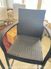 MaxSold Auction: Set of 4 Dark Brown Wicker Bar Stools with Teal Cushions - Las Vegas (Nevada, USA) PARTNER MANAGED Estate Sale Online Auction - Argent Star Court