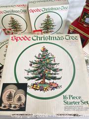 MaxSold Auction: Spode Christmas Tree 16-Piece Porcelain Starter Set & Accessories - Las Vegas (Nevada, USA) PARTNER MANAGED Estate Sale Online Auction - Argent Star Court