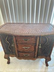 MaxSold Auction: Brown Wicker Rattan Sideboard Buffet with 3 Drawers - Las Vegas (Nevada, USA) SELLER MANAGED Estate Sale Online Auction - Bright Sun Court