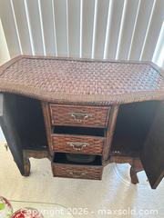 MaxSold Auction: Brown Wicker Rattan Sideboard Buffet with 3 Drawers - Las Vegas (Nevada, USA) SELLER MANAGED Estate Sale Online Auction - Bright Sun Court